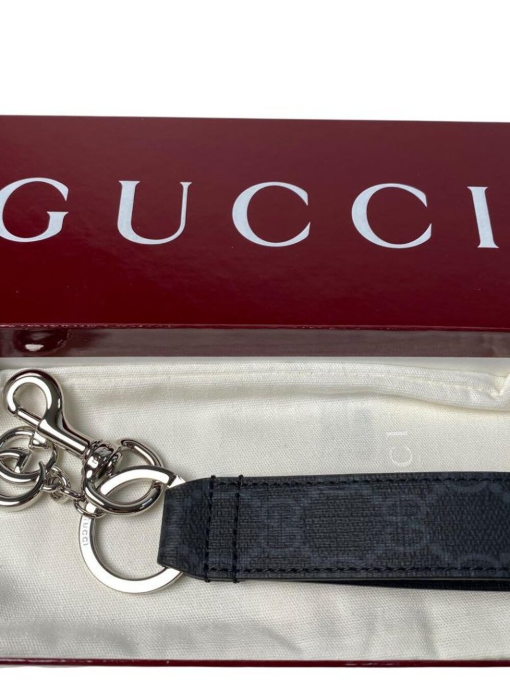 Gucci GG Supreme Marmont Key Ring Charm - Picture 2 of 9